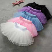 Ballet Skirt Tutu for Girls - Fluffy Soft Yarn 4-Layer Tulle Kids Dance Mini Skirt for Toddler&Children - DancerInn