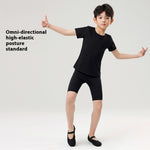 Boys Gymnastics Shorts & Ballet Shorts – Black, High-Waisted, Slim Fit with Breathable Stretch Cotton - DancerInn - 33033582379191 - 33033582379191