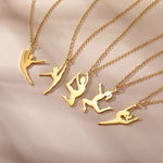 Gymnastic Jewelry & Ballet Jewelry for Ballerina Dancer Gymnast Gold Necklace Rhythmic Stainless Steel  Sport Jewelry - DancerInn  - 32274741559479 - 32274741559479