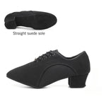 Ballroom Dance Shoes Women - Soft Sole Lace-Up Oxford Cloth & Mesh Upper Women Latin Dance Shoes with 3.5cm, 5cm Heels DancerInn - 32187147681975 - 32187147681975