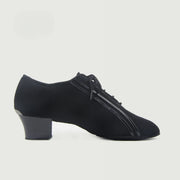 Ballroom Dancing Shoes Men – Latin Dance Shoes for Men Black Lace-Up Salsa Tango Samba Practice Shoes with Split-Sole and Closed Toe - DancerInn