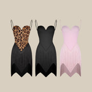 Latin Fringe Dress – Dance Dresses with Spaghetti Straps Built-in Underwear Backless for Samba Rumba Cha-Cha - DancerInn