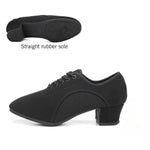 Ballroom Dance Shoes Women - Soft Sole Lace-Up Oxford Cloth & Mesh Upper Women Latin Dance Shoes with 3.5cm, 5cm Heels DancerInn - 32187147813047 - 32187147813047