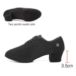 Ballroom Dance Shoes Women - Soft Sole Lace-Up Oxford Cloth & Mesh Upper Women Latin Dance Shoes with 3.5cm, 5cm Heels DancerInn - 32187147124919 - 32187147124919