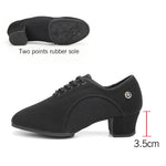 Ballroom Dance Shoes Women - Soft Sole Lace-Up Oxford Cloth & Mesh Upper Women Latin Dance Shoes with 3.5cm, 5cm Heels DancerInn - 32187147387063 - 32187147387063
