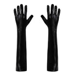 Long Black Leather Gloves - Sexy Shiny Patent Latex Gloves for Halloween Costume, Cosplay & Dance - DancerInn  Women Dance Accessories - 32305116086455 - 32305116086455