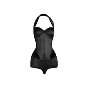 Women's Satin Retro Hollow Dance Top Bodysuit with Chest Pad for Latin Dance Practice - DancerInn