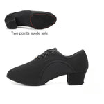 Ballroom Dance Shoes Women - Soft Sole Lace-Up Oxford Cloth & Mesh Upper Women Latin Dance Shoes with 3.5cm, 5cm Heels DancerInn - 32187147616439 - 32187147616439