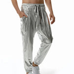 Mens Shiny Pants - Metallic Sweatpants for Dance, Club, Stage, Performance, Rave, Hip Hop, and Streetwear - DancerInn  - 32384306249911 - 32384306249911