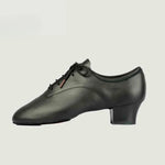 Ballroom Dance Practice Shoes - Soft Sole Breathable Canvas Lace-Up Latin Shoes for Men Salsa Tango Jazz Competition - DancerInn Soft-Cowhide-11 - 32670725505207 - 32670725505207