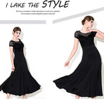 adult women ballroom dance costumes sheer lace top ballroom dance outfit - 38072192237751 - 38072192237751