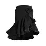 Girls Dance Sets with Long Sleeve Latina Shirt and Latin Dance Skirt for Chacha Samba Competition Performance - DancerInn Black Skirt / 3XL - 33186616934583 - 33186616934583