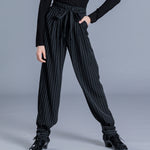 Boys Black Dance Pants - Wrinkle-Resistant, Breathable, Comfortable & Elastic for Latin, Ballroom, Tango, Salsa, Rumba, Samba & Cha-Cha - DancerInn Strip Black / XXL - 33025231814839 - 33025231814839