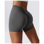 High Waist V-Back Scrunch Butt Yoga Shorts for Women Gym Cycling Fitness Activewear Tights - DancerInn - 27070344593591 - 27070344593591