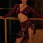 Leopard Print Mini Skirt - Irregular Gilded Dance Mini Skirt Wrap with Built‑In Underwear for Latin Tango Salsa - DancerInn - 34492897722551 - 34492897722551