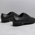 Ballroom Dance Shoes for Men - Leather Suede Sole Low Heel Dance Shoes for Latin Salsa & Tango Practice - DancerInn  - 32679599112375 - 32679599112375
