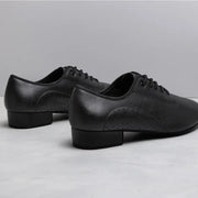 Ballroom Dance Shoes for Men - Leather Suede Sole Low Heel Dance Shoes for Latin Salsa & Tango Practice - DancerInn