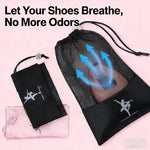 Pointe Shoe Bag - Breathable Mesh Canvas Drawstring Ballet Shoe Bag, Dance Bag for Shoes - DancerInn Kids Dance Accessories - 34917102846135 - 34917102846135