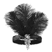 1920s Gatsby Headband - Vintage Feather Dance Costume & Masquerade Hair Accessories for Party DancerInn