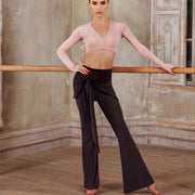 Latina Flared Pants - Women's Flare Dance Pants with High Waist Stretch Fabric for Yoga, Pilates, Belly Dancing - DancerInn
