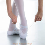 Split Sole Ballet Shoes - Unisex Ballet Shoes for Men and Women Soft Canvas Ballet Slippers Dance Flats for Practice - DancerInn 44-White-Lace-up - 32628453048503 - 32628453048503