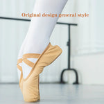 Split Sole Ballet Shoes - Unisex Ballet Shoes for Men and Women Soft Canvas Ballet Slippers Dance Flats for Practice - DancerInn 44-Camel-Slip-on - 32628453146807 - 32628453146807