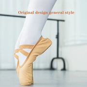 Split Sole Ballet Shoes - Unisex Ballet Shoes for Men and Women Soft Canvas Ballet Slippers Dance Flats for Practice - DancerInn 44-Camel-Slip-on