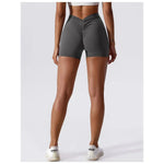 High Waist V-Back Scrunch Butt Yoga Shorts for Women Gym Cycling Fitness Activewear Tights - DancerInn - 27070345740471 - 27070345740471