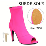 Dancing Boots for Women Stiletto Booties Jazz Dance Boots with Peep Toe Hig Heel for Latin Tango Salsa DancerInn - 32169796010167 - 32169796010167