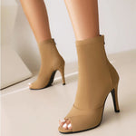 Dancing Boots for Women Stiletto Booties Jazz Dance Boots with Peep Toe Hig Heel for Latin Tango Salsa DancerInn - 32169796174007 - 32169796174007