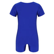 Boys Gymnastics Leotard - Short Sleeve Solid Color High Stretch Ballet Leotards for Girl and Boy - DancerInn