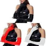 Long Black Leather Gloves - Sexy Shiny Patent Latex Gloves for Halloween Costume, Cosplay & Dance - DancerInn  Women Dance Accessories - 32305116250295 - 32305116250295