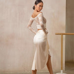 Dance Sports Bra - Lace Strapless Bra with Built-in Pads Off Shoulder for Latin Salsa Rumba Samba - DancerInn - 34155843027127 - 34155843027127