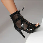 High Heel Dance Shoes - Dance Heels Boots with Open Toe Lace-Up Latin Dance Sandals for Salsa & Jazz DancerInn - 32149817098423 - 32149817098423