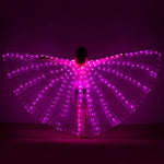 Multicolor LED Lights Belly Dance Isis Wings with Telescopic Sticks for Adults and Children - DancerInn - 26130869452983 - 26130869452983