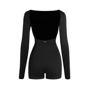 Long Sleeve Leotards - Women's Backless Built-In Bra Latin Dance Bodysuits for Performance - DancerInn