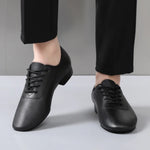 Ballroom Dance Shoes for Men - Leather Suede Sole Low Heel Dance Shoes for Latin Salsa & Tango Practice - DancerInn  - 32679598981303 - 32679598981303