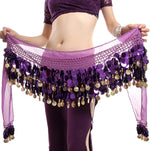 Women’s Belly Dance Costume Hip Scarf with Bling Sequins Coins Sweet Dance Skirt Wrap Performance - DancerInn - 26172012167351 - 26172012167351