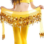 Women’s Belly Dance Costume Hip Scarf with Bling Sequins Coins Sweet Dance Skirt Wrap Performance - DancerInn - 26172012331191 - 26172012331191