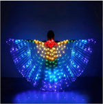 Multicolor LED Lights Belly Dance Isis Wings with Telescopic Sticks for Adults and Children - DancerInn - 26130867880119 - 26130867880119