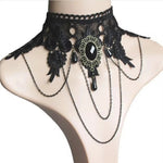 black gemstone gothic choker necklace - 36228038131895 - 36228038131895