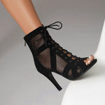 High Heel Dance Shoes - Dance Heels Boots with Open Toe Lace-Up Latin Dance Sandals for Salsa & Jazz DancerInn - 32149817360567 - 32149817360567