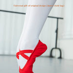 Split Sole Ballet Shoes - Unisex Ballet Shoes for Men and Women Soft Canvas Ballet Slippers Dance Flats for Practice - DancerInn 45-Red-Slip-on - 32628453245111 - 32628453245111