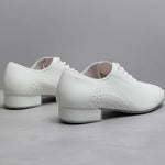 Ballroom Dance Shoes for Men - Leather Suede Sole Low Heel Dance Shoes for Latin Salsa & Tango Practice - DancerInn  - 32679599571127 - 32679599571127