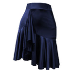 Dance Skirts Latin - Asymmetrical Ruffle Mini Dance Skirt Women with Shorts for Salsa Ballroom - DancerInn Women Dance Skirts & Tutus 42.98 Blue / xl - 34991827157175 - 34991827157175