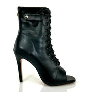 Black High Heel Peep Toe Shoes Dancing Sandals for Latin, Ballroom, Salsa, Jazz Dance & Party DancerInn