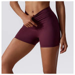 High Waist V-Back Scrunch Butt Yoga Shorts for Women Gym Cycling Fitness Activewear Tights - DancerInn - 27070348460215 - 27070348460215