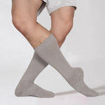 Dancer Socks for Mens Pilates Socks Non-Slip Cotton Elastic Mid-Calf Dancing Socks for Yoga, Fitness, Ballet, Modern Dance - DancerInn Grey-B-One-Size - 32731967815863 - 32731967815863