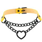 Heart Choker Necklace - Gothic Harajuku PU Collar Punk Rock Choker Chain for Dance Party Club DancerInn - 32249601884343 - 32249601884343