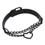 Heart Choker Necklace - Gothic Harajuku PU Collar Punk Rock Choker Chain for Dance Party Club DancerInn - 32249601392823 - 32249601392823